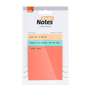 BLOCO SMART NOTES 76X76MM - SÁTIRA EMOÇÃO - 30 FLS - BLISTER C/ 3 BLOCOS