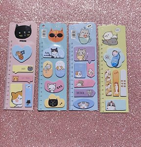 CONJ ADESIVOS E RECADINHOS CUTE 6,5X21 15FL CADA UN CAT