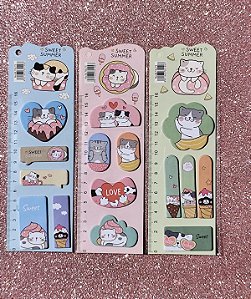 CONJ ADESIVOS E RECADINHOS CUTE 6,5X21 15FL CADA UN GATINHO UNIDADE