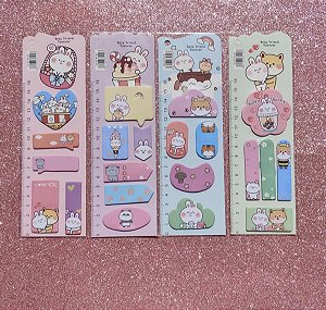 CONJ ADESIVOS E RECADINHOS CUTE 6,5X21 15FL CADA UN COELHO UNIDADE