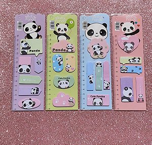 CONJ ADESIVOS E RECADINHOS CUTE 6,5X21 15FL  PANDA VMP UNIDADE