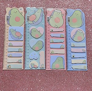 CONJ ADESIVOS E RECADINHOS CUTE 6,7X21,7 15FL  ABACATE UNIDADE