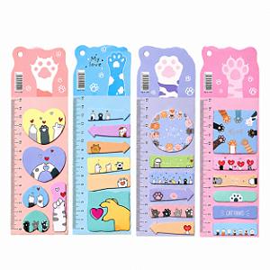 CONJ ADESIVOS E RECADINHOS CUTE 6,7X21,7 15FL CADA UN PATINHAS