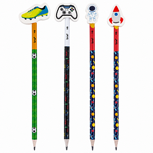 LÁPIS HB - ESTAMPADO C/ PONTEIRA BORRACHA ADVENTURE UNIDADE BRW