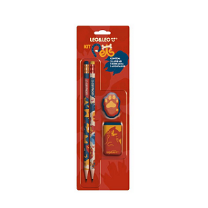 KIT LAPIS HB PETS  2 LAPIS/APONTADOR/BORRACHA LEO E LEO