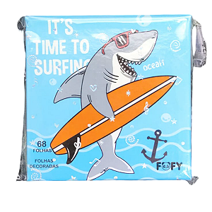 CADERNINHO TUBARAO 68 FOLHAS .SURFISTA. FOFY