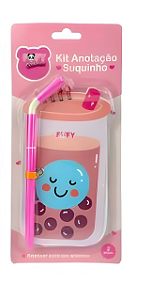 KIT ANOTACAO SUQUINHO .VERMELHO FOFY
