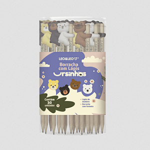 BORRACHA COM LAPIS URSINHOS CAIXA C/30 UNIDADES LEO E