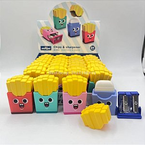 APONTADOR DUPLO COM BORRACHA  BATATA FRITA  UNIDADE