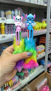 CANETA STITCH/ANGEL 6 CORES PELINHO COLORIDO