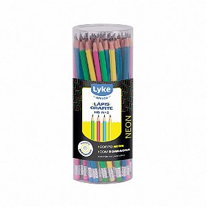 LAPIS GRAFITE N. 2 HB SEXTAVADO NEON CX C/72 UNIDADES LYKE