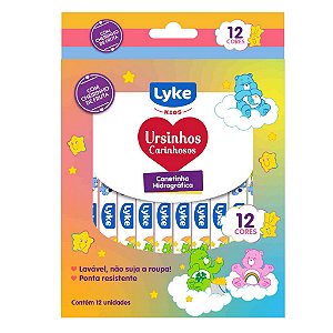 CANETINHA HIDROGRAFICA 12 CORES URSINHOS CARINHOSOS PERFUMADA LYKE