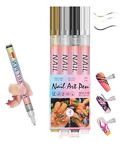CANETA NAIL ART PEN KIT C/4 CANETAS