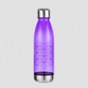 GARRAFA PLÁSTICA ESTAMPADA C/ TAMPA AL - 700ML - MATELASSE ROXO BRW