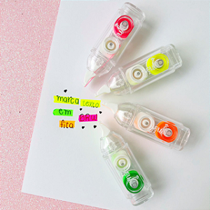 FITA COLORIDA NEON 5MM X 6M - CORES SORTIDAS UNIDADE BRW