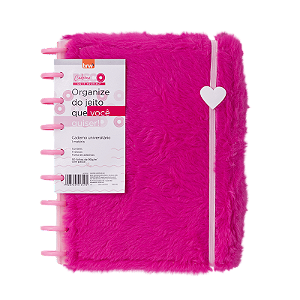 CADERNO DISCO PLUSH PINK - 220X160 - 80 FOLHAS BRW