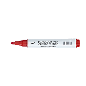 MARCADOR QUADRO BRANCO RECARREGÁVEL COM TINTA VERMELHO - LINHA PRIME UNIDADE BRW