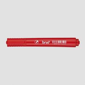 MARCADOR PERMANENTE VERMELHO COM PONTA CHANFRADA UNIDADE BRW