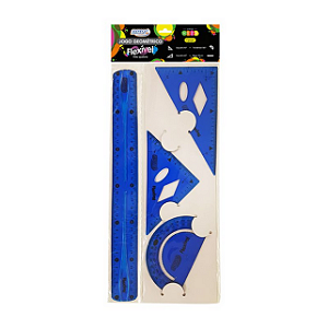 JOGO GEOMÉTRICO FLEXÍVEL 4 PEÇAS - COR AZUL BRW