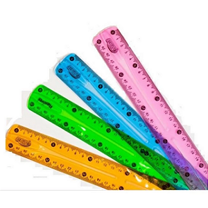 RÉGUA FLEXÍVEL 30 CM CORES (AZ, RS, LJ, VD)  UNIDADE BRW