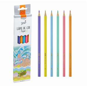 LÁPIS DE COR DE MADEIRA 12 CORES + 6 CORES PASTEL - TRIANGULAR BRW