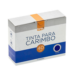 TINTA PARA CARIMBO 40 ML AZUL - CX C/ 3 UN BRW