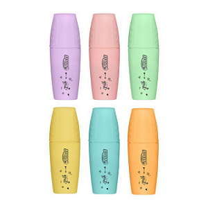 MARCA-TEXTO COR PASTEL MINI - 6 CORES UNIDADE BRW