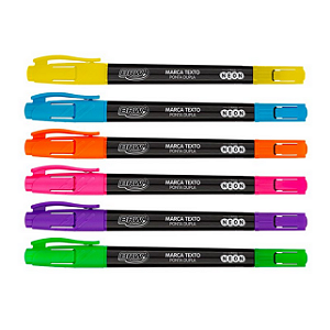 MARCA-TEXTO FLUORESCENTE PONTA DUPLA UNIDADE BRW
