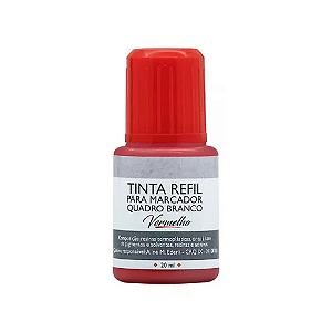 TINTA PARA MARCADOR QUADRO BRANCO - 20ML - VERMELHO UNIDADE BRW