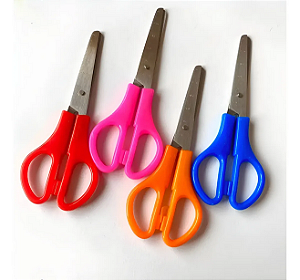 TESOURA ESCOLAR DE AÇO C/ RÉGUA 13CM NEON UNIDADE BRW