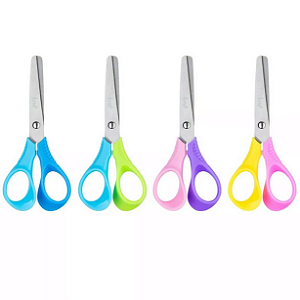 TESOURA ESCOLAR DE AÇO 13CM - BICOLOR UNIDADE BRW
