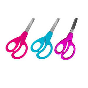 TESOURA ESCOLAR NEON CURVA 13CM UNIDADE BRW