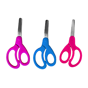 TESOURA ESCOLAR NEON CURVA 13CM UNIDADE BRW
