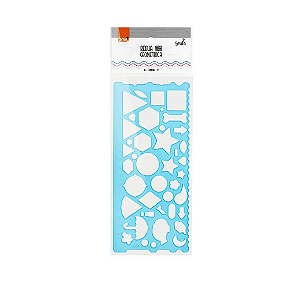 RÉGUA PLÁSTICA 20CM GEOMÉTRICA UNIDADE BRW