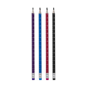 LÁPIS HB NEON C/ RÉGUA - RESINA TRIANGULAR UNIDADE BRW