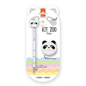 KIT LAPISEIRA PLÁSTICA PANDA 0.7MM C/ 1 BORRACHA - BLISTER BRW