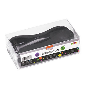 GRAMPEADOR EMBORRACHADO PRETO PARA 20FLS - BASE DE 13,3CM BRW
