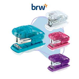 GRAMPEADOR PLÁSTICO MINI PARA 12FLS - BASE DE 7,5CM UNIDADE BRW