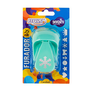 FURADOR DE EVA - 25MM - FLOCO DE NEVE - VERDE - BLISTER C/ 1UN BRW