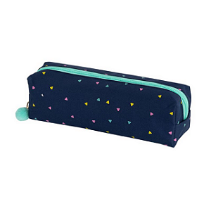 ESTOJO ESTAMPADO - POLIÉSTER - 1 ZIPER - ENJOY - AZUL ESCURO BRW