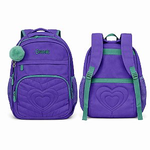MOCHILA REFORÇADA CARRYCHIC ROXA E VERDE