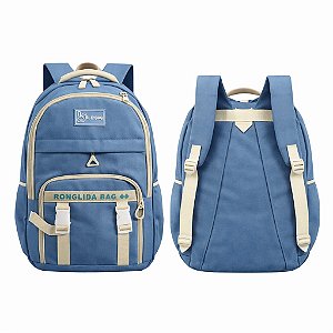 MOCHILA RLD BAG AZUL E BRANCO