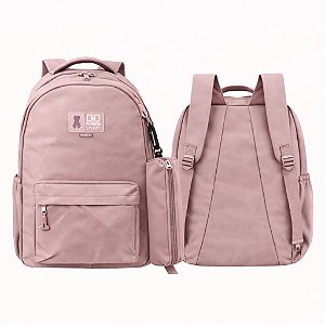 MOCHILA COM ESTOJO URSO ROSA