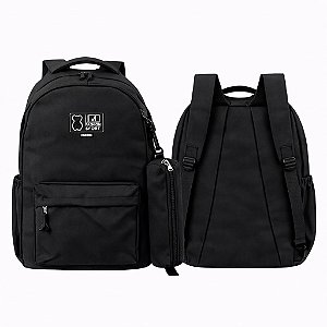 MOCHILA COM ESTOJO URSO PRETO