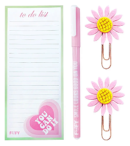 KIT ANOTACAO PRIMAVERA ROSA UNIDADE FOFY
