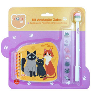 KIT ANOTACAO GATOS FOFY