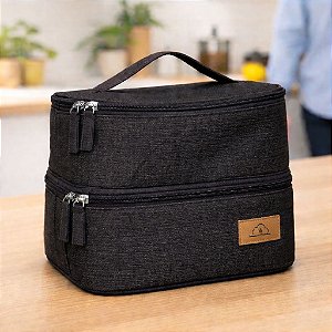 LANCHEIRA PRETO 2 COMPARTIMENTOS