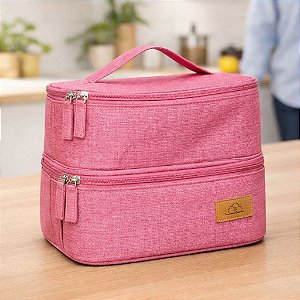 LANCHEIRA ROSA 2 COMPARTIMENTOS