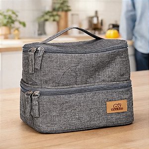 LANCHEIRA CINZA 2 COMPARTIMENTOS