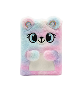 CADERNO PELÚCIA URSO COLORIDO A5